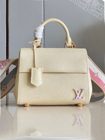 Louis vuitton original epi leather cluny mini handbag M58928 light yellow