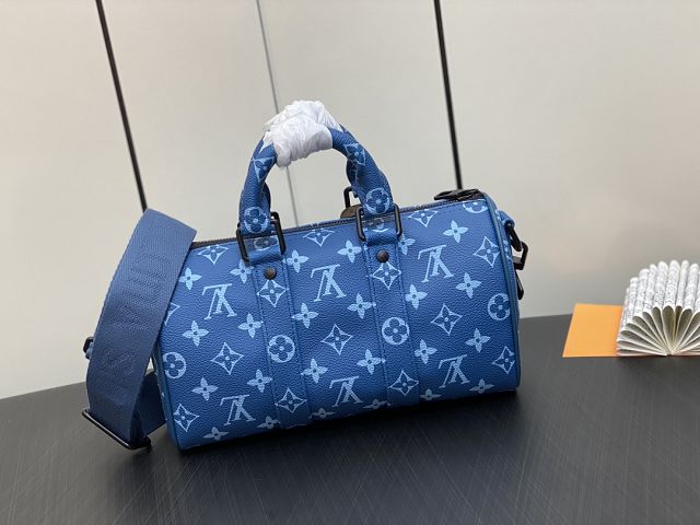 Louis vuitton original monogram canvas keepall 25 M46803 blue