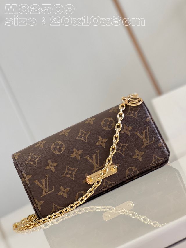 Louis vuitton original monogram canvas wallet on chain lily M82509