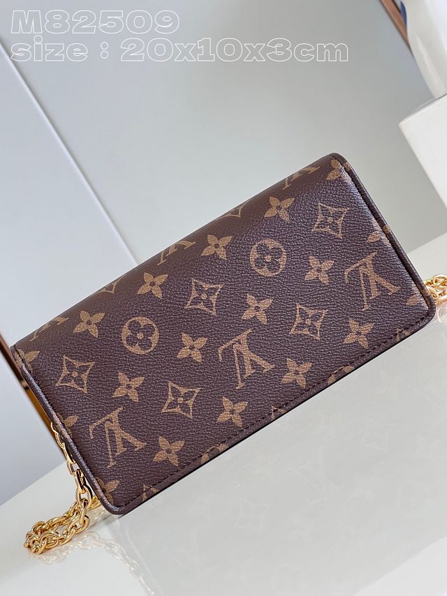 Louis vuitton original monogram canvas wallet on chain lily M82509