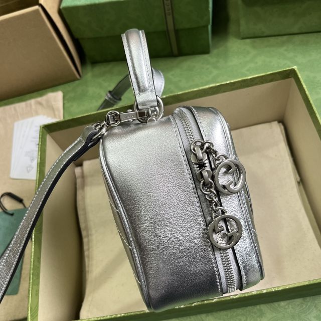 2023 GG original calfskin blondie mini shoulder bag 744434 silver