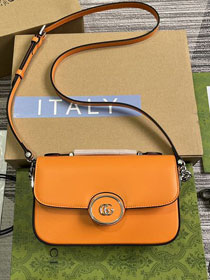 2023 GG original calfskin petite mini shoulder bag 739722 orange