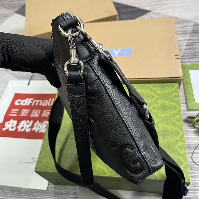 GG original calfskin messenger bag 696009 black