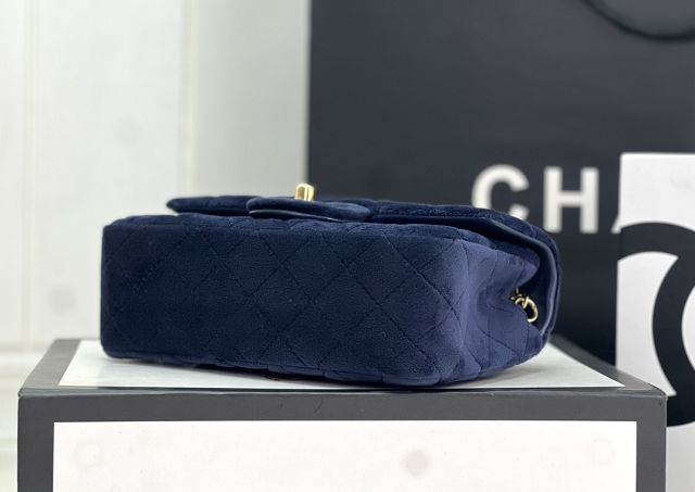 CC original velvet mini flap bag A69900 navy blue