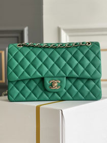 CC original grained calfskin medium flap bag A01112 green