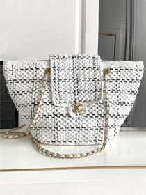 2024 CC original raffia shopping bag AS3786 white