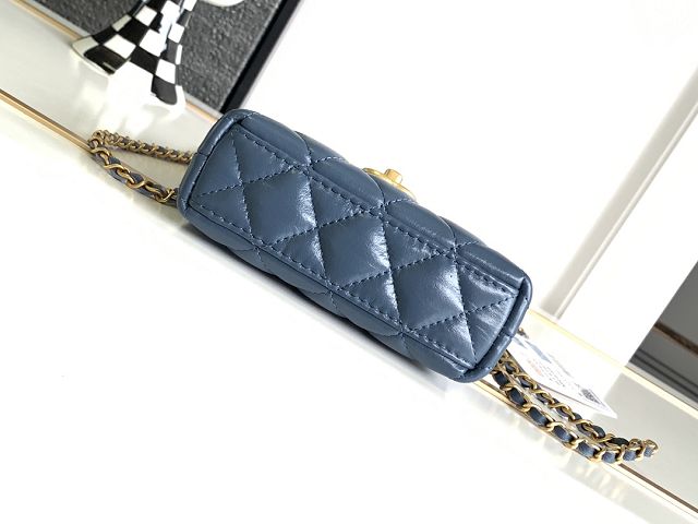 CC original aged calfskin clutch with chain AP3435 blue