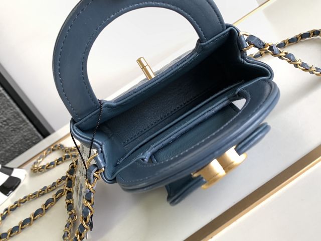 CC original aged calfskin clutch with chain AP3435 blue