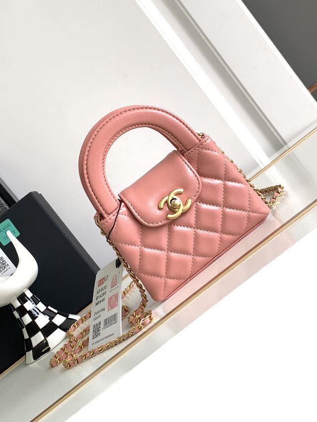 CC original aged calfskin clutch with chain AP3435 pink