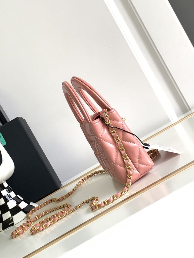 CC original aged calfskin clutch with chain AP3435 pink