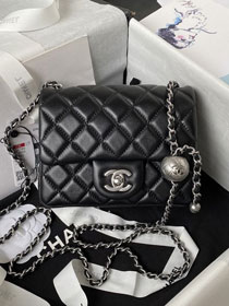 2024 CC original lambskin small flap bag AS1786 black