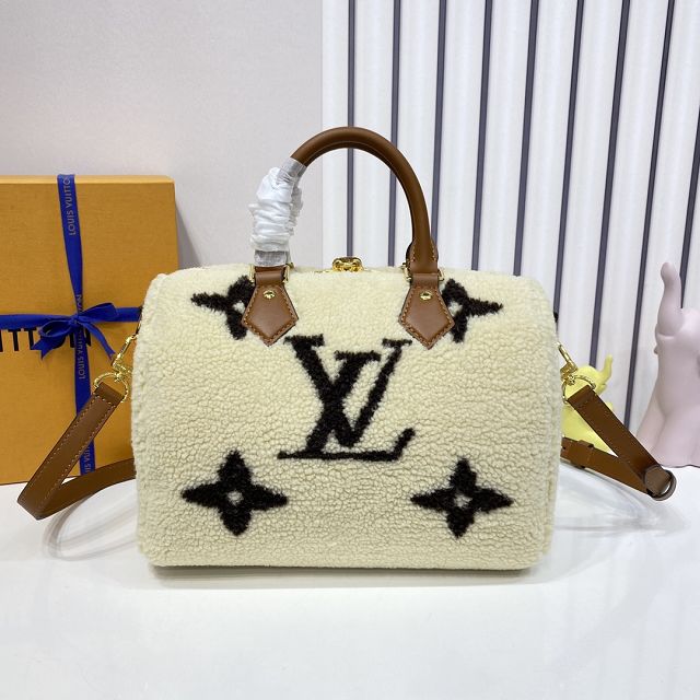 2024 Louis vuitton original shearling speedy 25 M23468 white