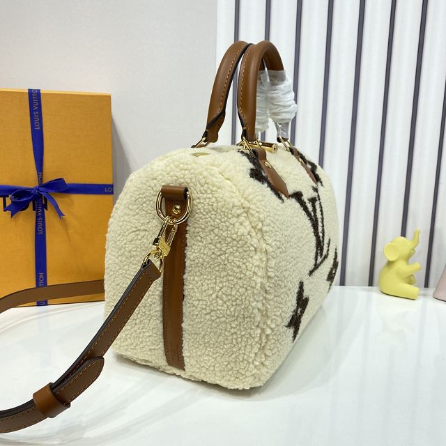 2024 Louis vuitton original shearling speedy 25 M23468 white