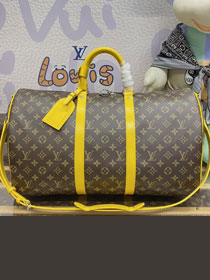 Louis vuitton original monogram canvas keepall 50 M46771 yellow