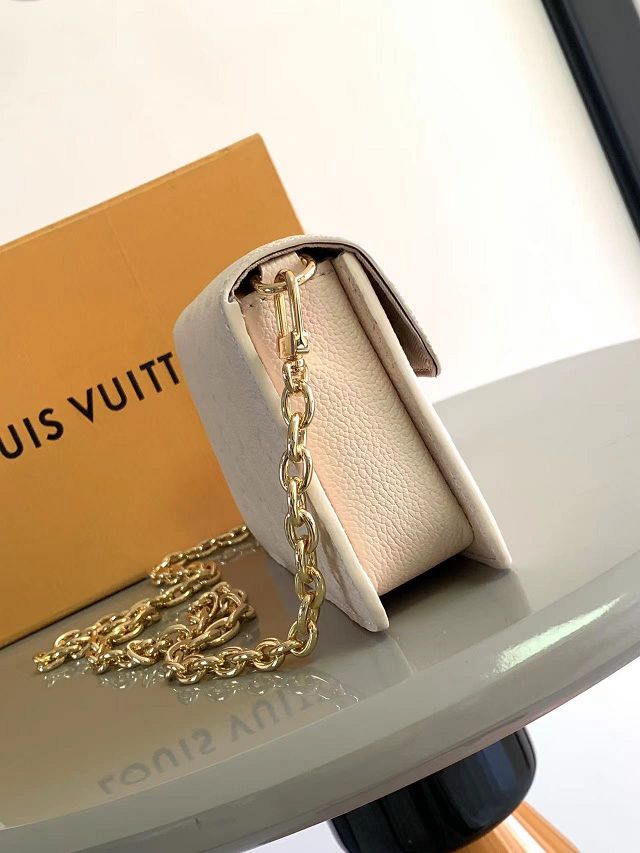 2024 Louis vuitton original calfskin wallet on chain metis M82836 white