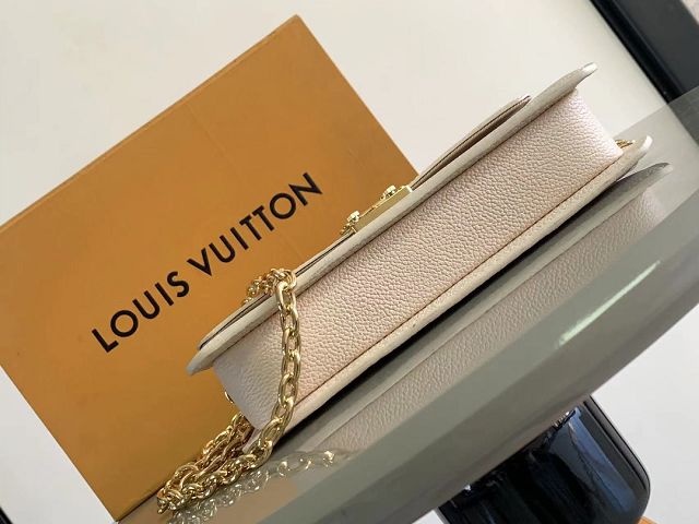 2024 Louis vuitton original calfskin wallet on chain metis M82836 white