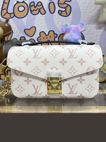 2024 Louis vuitton original monogram canvas pochette metis east west M46914 white