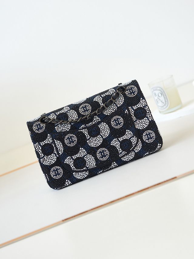 CC original sequins medium flap bag AS4298 black&blue