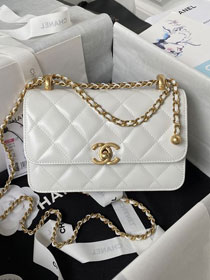 2024 CC original calfskin mini flap bag AS2615 white