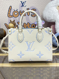 Louis vuitton original calfskin onthego pm M45653 white&blue