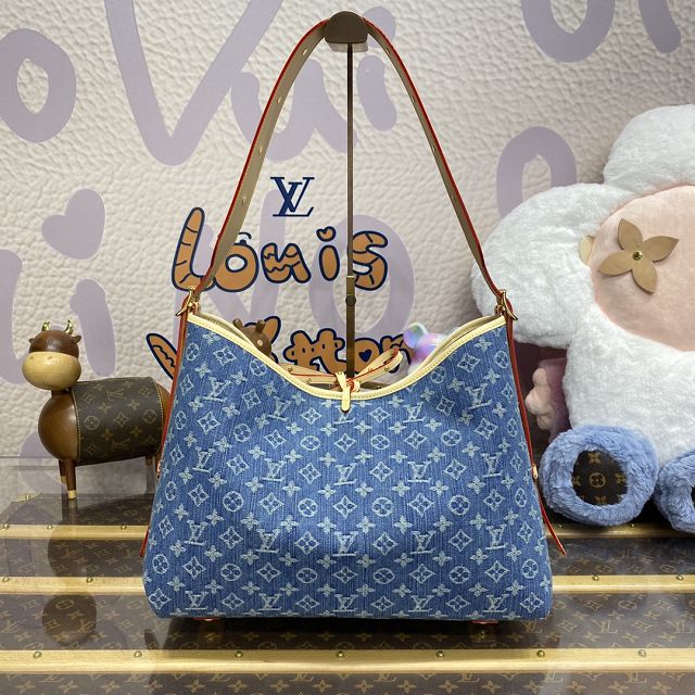 2024 Louis vuitton original denim carryAll MM M46855 blue