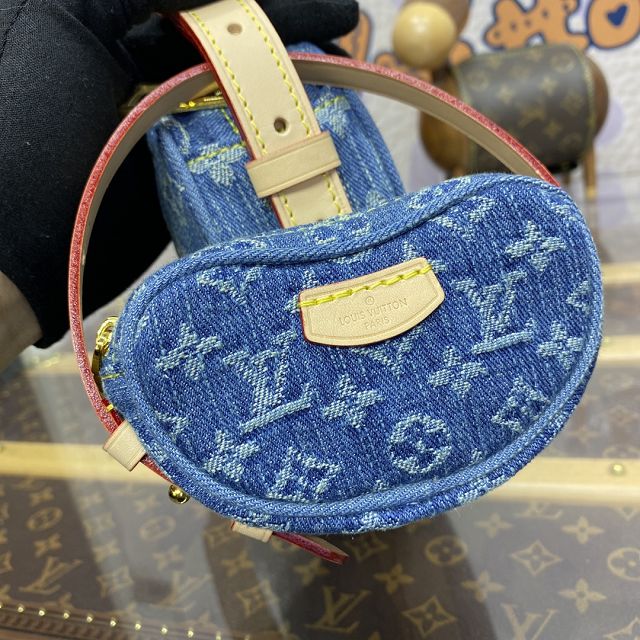 2024 Louis vuitton original denim croissant MM handbag M46856 blue
