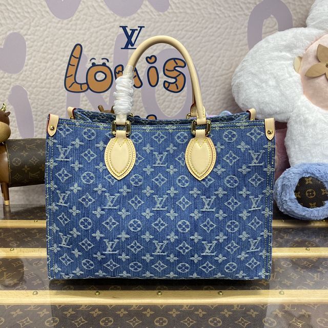 2024 Louis vuitton original denim onthego mm M46871 blue