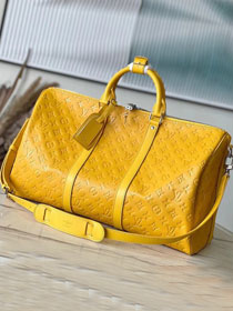 Louis vuitton original calfskin keepall 50 M23748 yellow