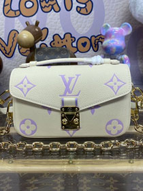 Louis vuitton original calfskin pochette metis east west handbag M23940 white&purple