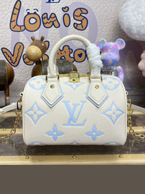 Louis vuitton original calfskin speedy 20 M46886 white&blue