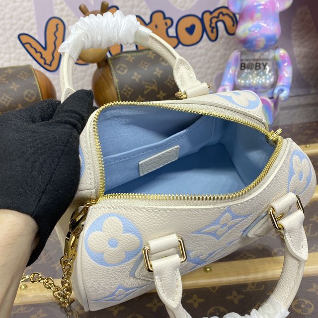 Louis vuitton original calfskin speedy 20 M46886 white&blue