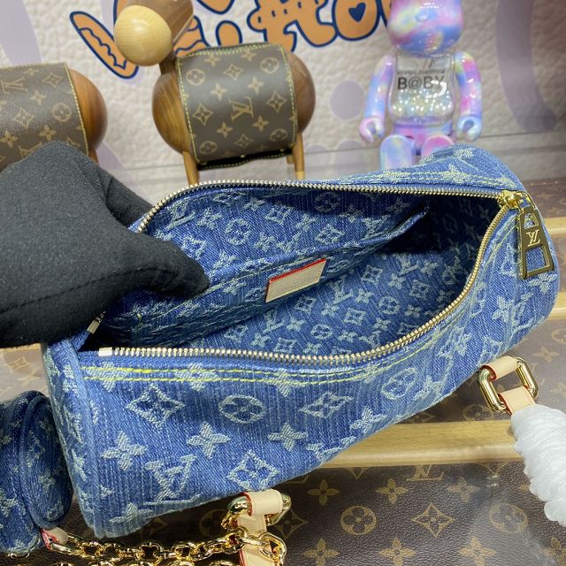 Louis vuitton original denim papillon bag M46830 blue