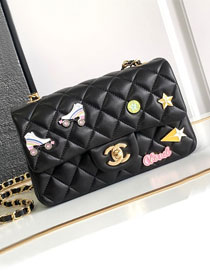 CC original lambskin mini flap bag A69900 black