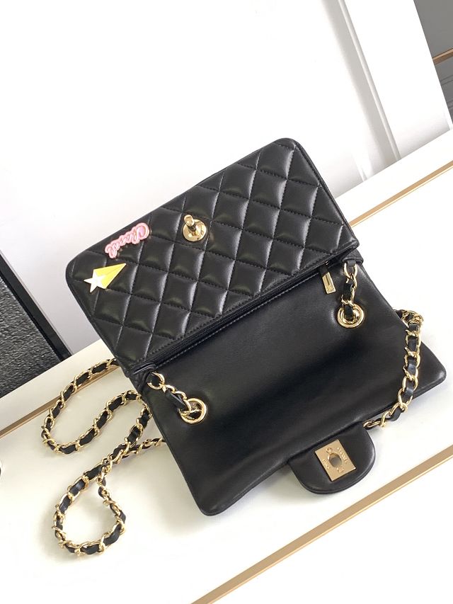 CC original lambskin mini flap bag A69900 black