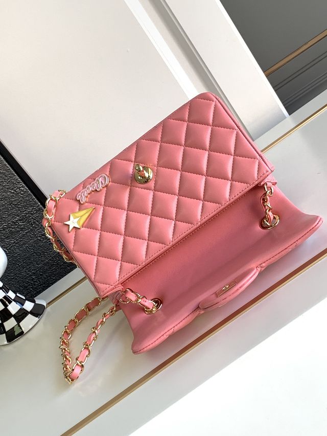 CC original lambskin mini flap bag A69900 pink