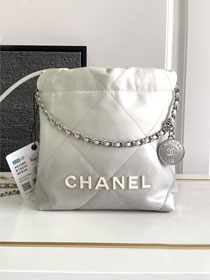 2024 CC original calfskin 22 mini handbag AS3980 white&grey