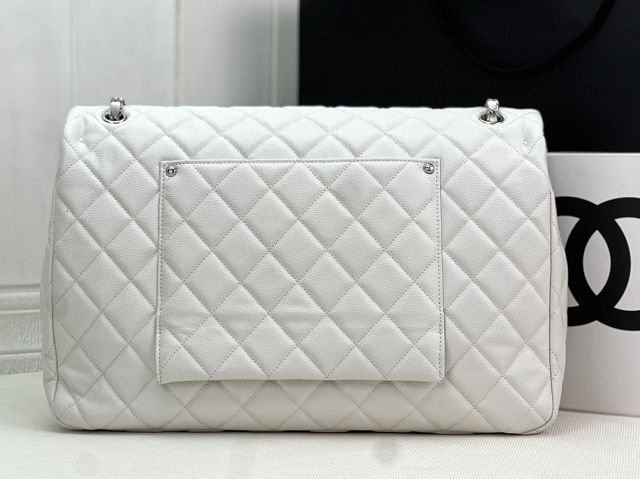 2024 CC original grained calfskin maxi flap bag AS4661 white