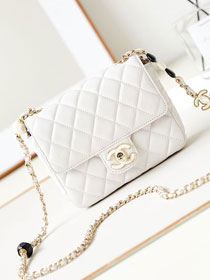 2024 CC original lambskin mini flap bag AS3782 white