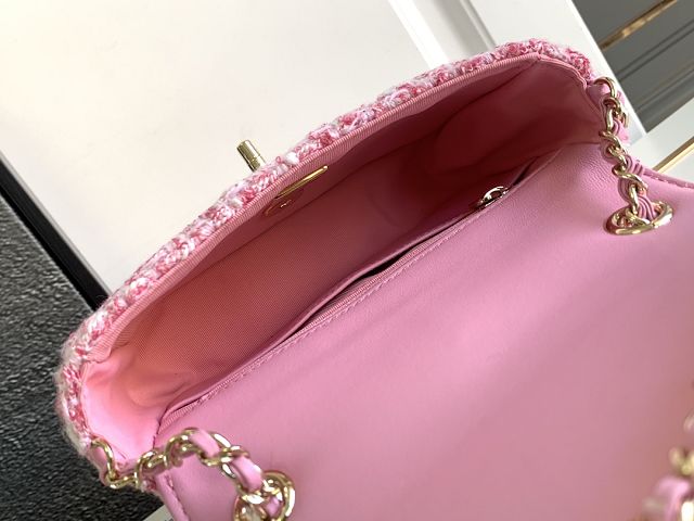 2024 CC original tweed mini flap bag AS3782 pink