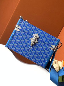 Goyard original canvas cassette trunk bag GY0102 blue