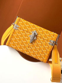 Goyard original canvas cassette trunk bag GY0102 yellow