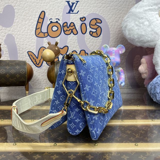 Louis vuitton original denim coussin pm bag M24564 blue