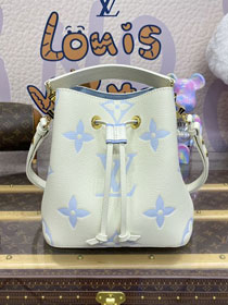 Louis vuitton original calfskin neonoe BB bucket M24048 white&blue