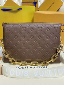 Louis vuitton original lambskin coussin mm bag M59279 brown