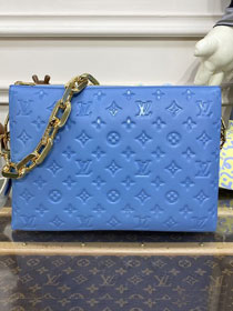 Louis vuitton original lambskin coussin mm bag M21650 blue