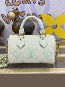 Louis vuitton original monogram calfskin nano speedy M24169 white&green