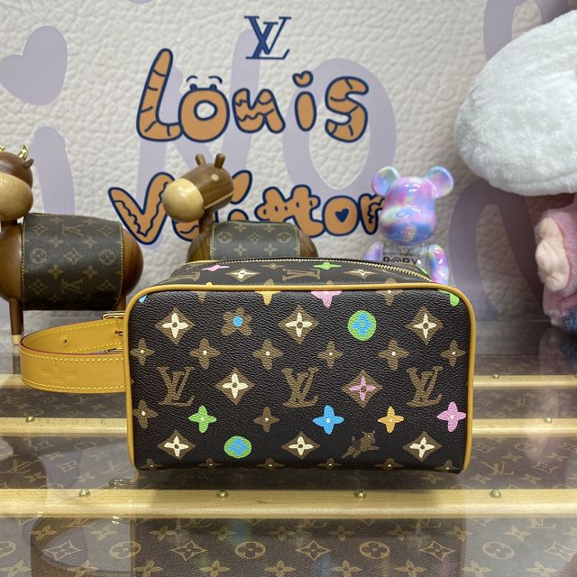 Louis vuitton original monogram canva locker dopp kit M47069