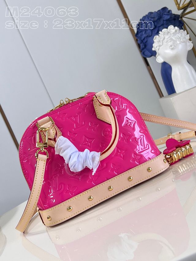 2024 Louis vuitton original vernis leather alma BB M90611 pink