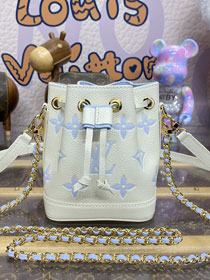 Louis vuitton original calfskin nano noe handbag M82933 white&blue