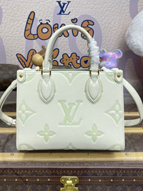 Louis vuitton original calfskin onthego pm M46833 white&green